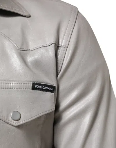 Pre-owned Dolce & Gabbana Metallic Gray Cotton Button Down Men Men's Shirt ()