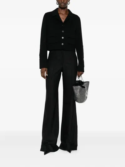 Ermanno Firenze Embroidered Cropped Jacket In Black