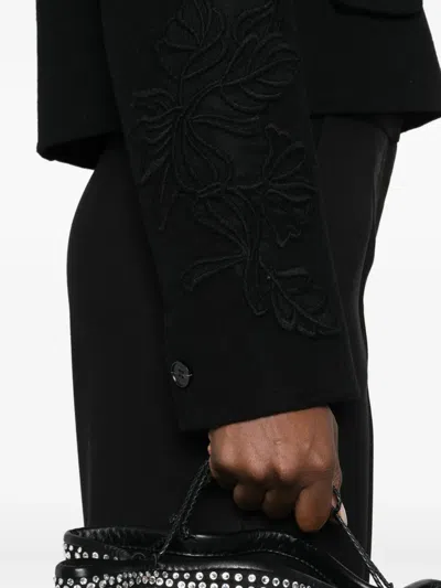 Ermanno Firenze Embroidered Cropped Jacket In Black