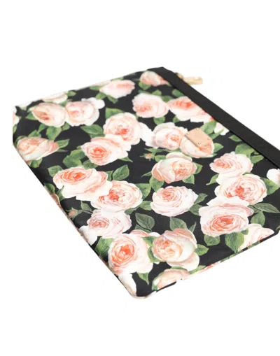 Dolce & Gabbana Multicolor Floral Dg Plaque Clutch Women Pouch Borse Women's Bag In Multi