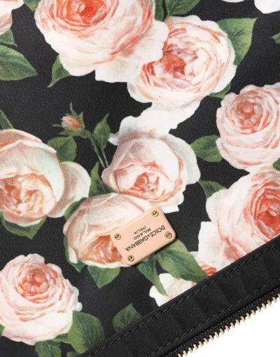 Dolce & Gabbana Multicolor Floral Dg Plaque Clutch Women Pouch Borse Women's Bag In Multi