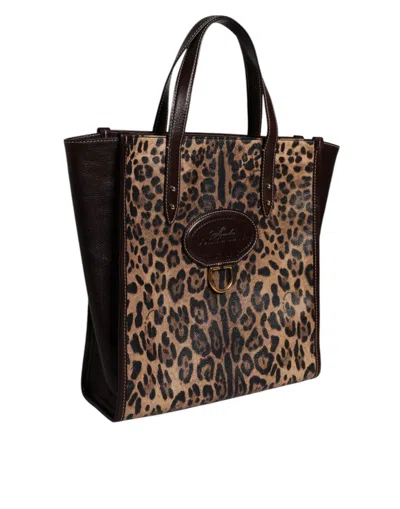 Dolce & Gabbana Multicolor Leopard Shopping Tote Shoulder Womenborse Women's Bag In Multi