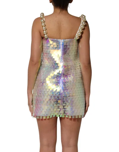 Dolce & Gabbana Multicolor Sequin Holographic Mini  Dress In Multi