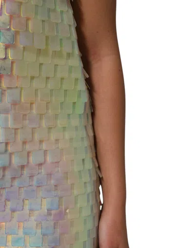 Dolce & Gabbana Multicolor Sequin Holographic Mini  Dress In Multi