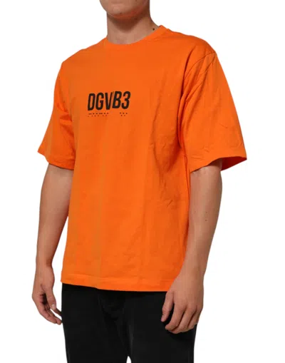 Pre-owned Dolce & Gabbana Orange Dgvib3 Crew Neck Short Sleeves Men's T-shirt ()