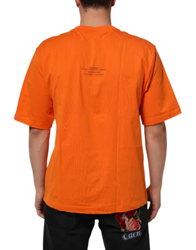 Pre-owned Dolce & Gabbana Orange Dgvib3 Crew Neck Short Sleeves Men's T-shirt ()