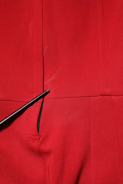 Pre-owned Dolce & Gabbana Red Viscose Stretch Slit Sheath Midi Women's Dress ()