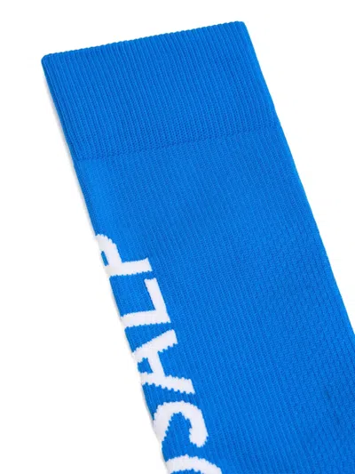 Fusalp Jacquard-logo Socks In Blue
