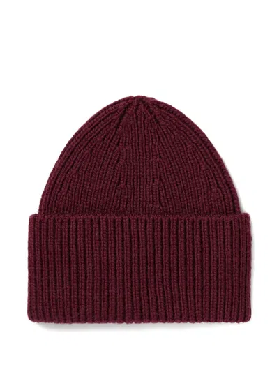 Fusalp Ribbed Logo-badge Beanie In Red