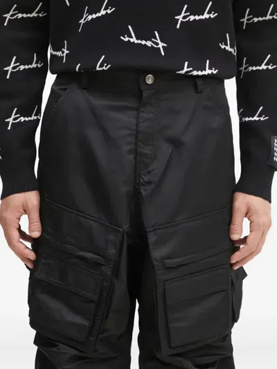 Andersson Bell Ruched Cargo Trousers In Black