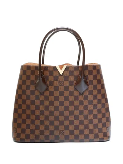 Pre-owned Louis Vuitton 2015 Kensington Damier-pattern Handbag In Brown