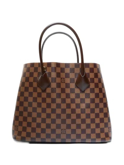 Pre-owned Louis Vuitton 2015 Kensington Damier-pattern Handbag In Brown