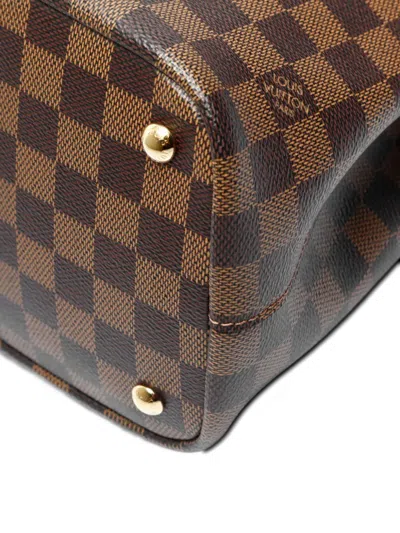 Pre-owned Louis Vuitton 2015 Kensington Damier-pattern Handbag In Brown