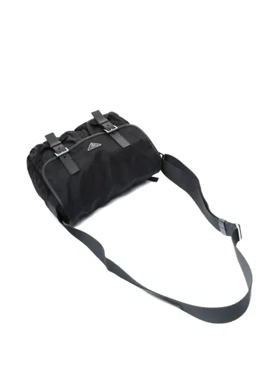 Pre-owned Prada 1990s Buckle Crossbody Bag In Black