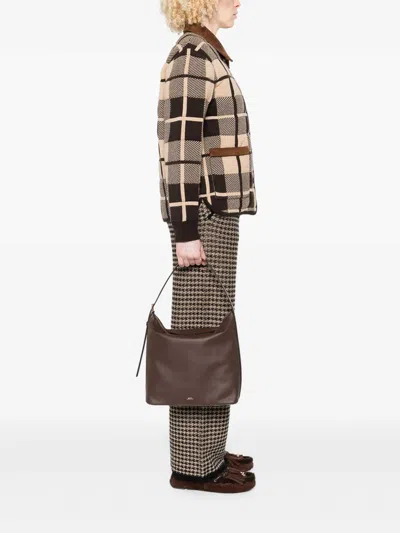Apc A.p.c. Vera Leather Shoulder Bag In Brown