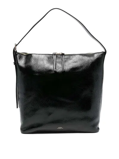 Apc Vera Maxi Shoulder Bag With Adjustable Strap In Black