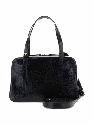 Apc Virginie Black Shoulder Bag With Removable Shoulder Strap And Front Logo In Leather Woman In Black