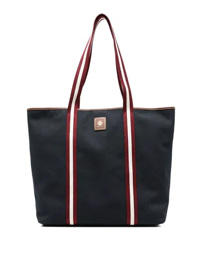Bally Striped-panel Tote Bag In Blue