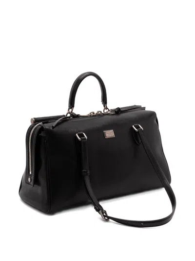 Dolce & Gabbana Calf Leather Shoulder Bag Vittoria Model In Black