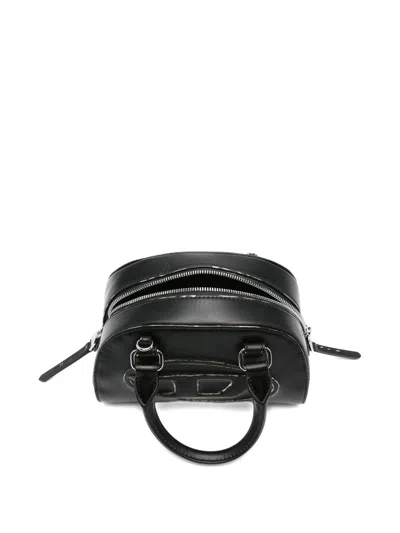 Diesel 1dr Dome-leather Bowling Bag In Black