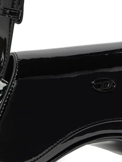 Diesel Play-crossbody Bag In Semi Gloss Leather In Black