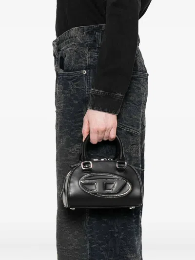 Diesel 1dr Dome-leather Bowling Bag In Black