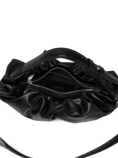 Diesel Grab-d L-large Scrunched Hobo Bag In Shiny Pu In Black
