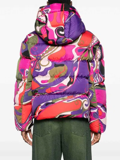 Pucci Abstract-print Puffer Jacket Clothing In Multi