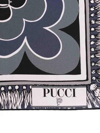 Pucci Printed Silk Scarf In Black