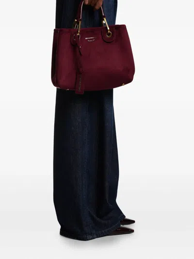 Emporio Armani Dolce & Gabbana Silk Rigato Shirt In Red