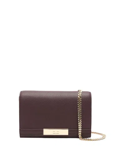 Elisabetta Franchi Shoulder Strap With Groumette Chain In Red