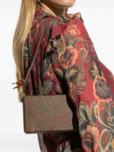 Etro Borsa A Spalla Arnica In Tessuto Stampato  Donna In Brown