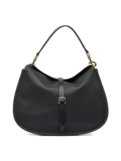 Etro Leather Textured Shoulder Bag In Black