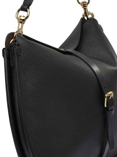 Etro Leather Textured Shoulder Bag In Black
