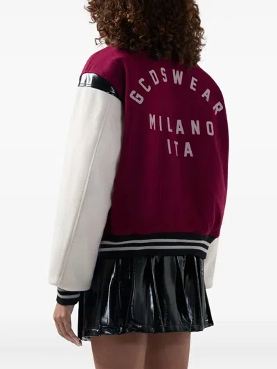 Gcds Patch-motif Bomber Jacket In Red