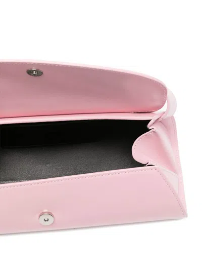 Jil Sander Pink Leather Small Cannolo Crossbody Bag In Pink