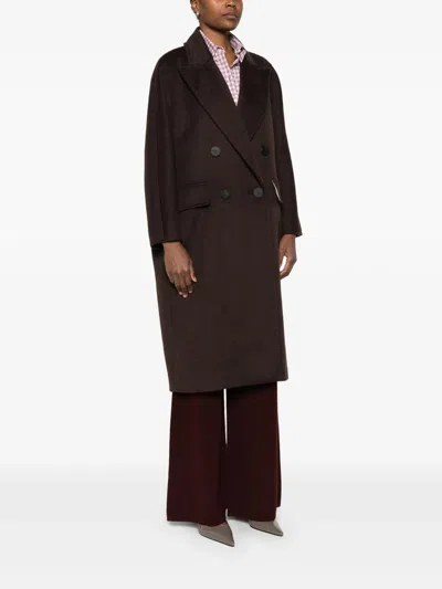 Max Mara Oversized Coat In Cashmere, Alpaca And Wool In Brown