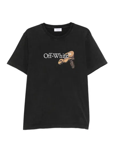 Off-white Washed Black Cupid Arrow Skate Logo T-shirt In Black