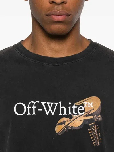 Off-white Washed Black Cupid Arrow Skate Logo T-shirt In Black