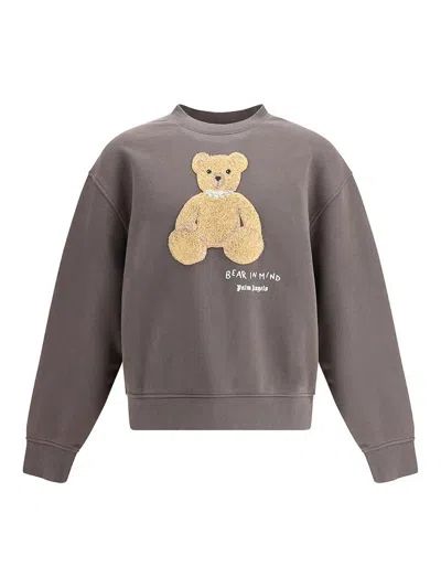 Palm Angels Bear In Mind Crewneck Sweatshirt In Gray
