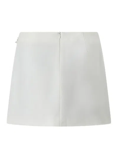 Pinko Sequin Embellished Mini Skirt In White