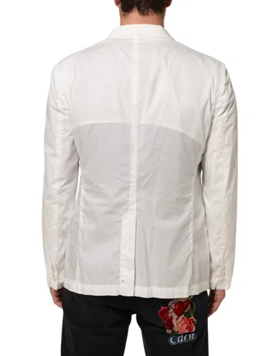 Pre-owned Dolce & Gabbana White Cotton 1 Button Men Suit Men's Blazer ()