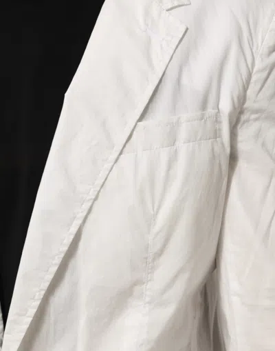 Pre-owned Dolce & Gabbana White Cotton 1 Button Men Suit Men's Blazer ()