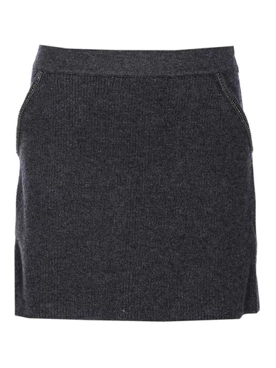 Self-portrait Self Portrait Women Knit Mini Skirt In Gray