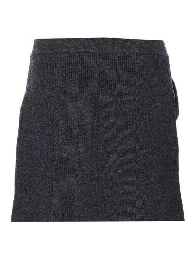 Self-portrait Self Portrait Women Knit Mini Skirt In Gray