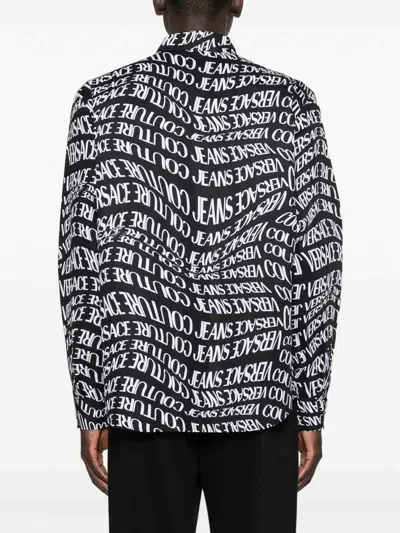 Versace Jeans Couture Logo-print Long-sleeves Shirt In Black