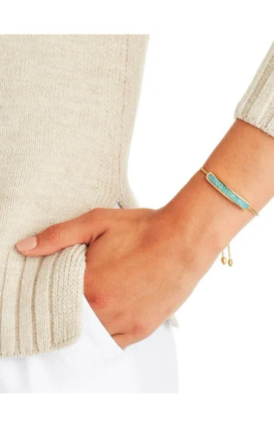 Monica Vinader Engravable Baja Stone Bracelet In Gold