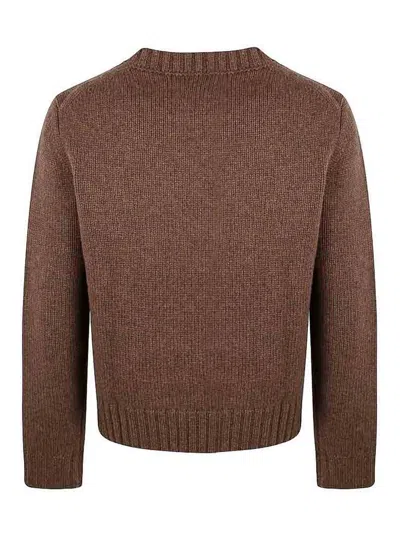 Studio Nicholson Crew Neck Sweater In Brown