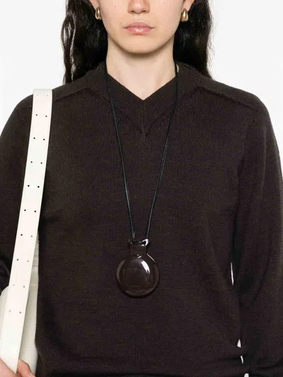 Studio Nicholson V-neck Merino-wool Sweater In Black