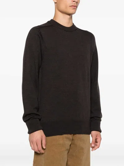 Studio Nicholson Round-neck Wool Sweater In Brown